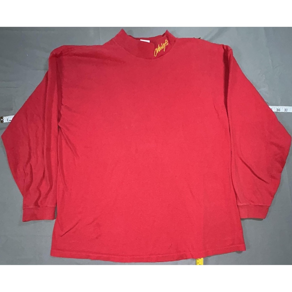 Vintage Kansas City Chiefs Shirt Mens XL Red NFL Football Logo 7 Turtleneck 90s